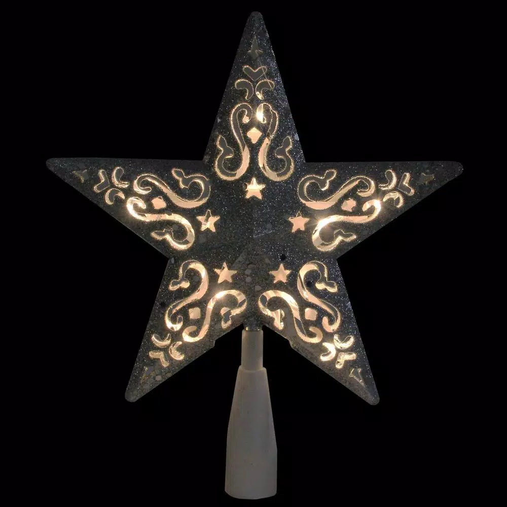 Christmas Tree Decorations Northlight 8.5 In. Silver Glitter Star Cut-Out Design Christmas Tree Topper β Clear Lights 2 Christmas Tree Decorations Northlight 8.5 In. Silver Glitter Star Cut-Out Design Christmas Tree Topper β Clear Lights - Image 2