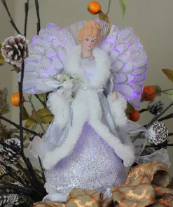 Christmas Tree Decorations Northlight 13 In. Lighted B/O Fiber Optic Angel In Silver Gray Gown Christmas Tree Topper -Christmas Tree Decorations Shop northlight christmas tree toppers 32606677 4f 1000