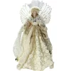 Christmas Tree Decorations Northlight 16 In. Lighted B/O Fiber Optic Angel In Golden Sequined Gown Christmas Tree Topper