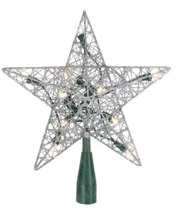 Christmas Tree Decorations Northlight 9 In. Lighted Silver Wire Star Christmas Tree Topper- Clear LED Lights
