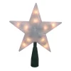 Christmas Tree Decorations Northlight 7 In. Lighted Frosted 5-Point Star Christmas Tree Topper With Clear Lights