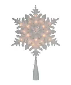 Christmas Tree Decorations Northlight 10 In. Lighted White Snowflake Christmas Tree Topper With Clear Lights