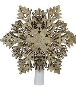 Christmas Tree Decorations Northlight 8.5 In. Lighted Battery Operated Wooden Snowflake Christmas Tree Topper With Clear Lights