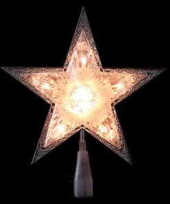 Christmas Tree Decorations Northlight 9 In. Silver And Clear Crystal 5 Point Star Christmas Tree Topper