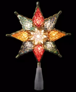 Christmas Tree Decorations Northlight 8 In. Multi-Color Crystal 8-Point Star Christmas Tree Topper
