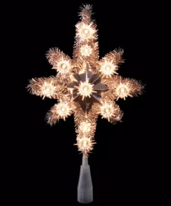 Christmas Tree Decorations Northlight 11 In. Silver Tinsel Star Of Bethlehem Christmas Tree Topper In Clear Lights