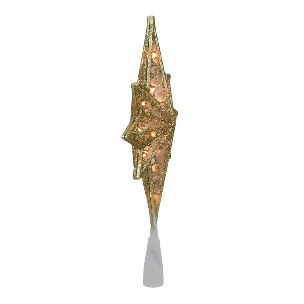 Christmas Tree Decorations Northlight 10 In. Frosted Star Of Bethlehem With Gold Scrolling Christmas Tree Topper In Clear Lights 3 Christmas Tree Decorations Northlight 10 In. Frosted Star Of Bethlehem With Gold Scrolling Christmas Tree Topper In Clear Lights - Image 3