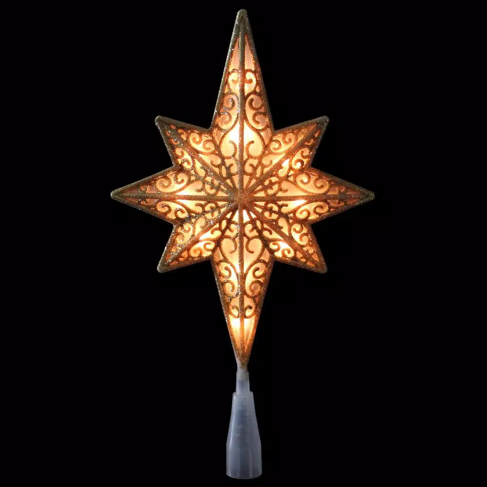 Christmas Tree Decorations Northlight 10 In. Frosted Star Of Bethlehem With Gold Scrolling Christmas Tree Topper In Clear Lights 1 Christmas Tree Decorations Northlight 10 In. Frosted Star Of Bethlehem With Gold Scrolling Christmas Tree Topper In Clear Lights