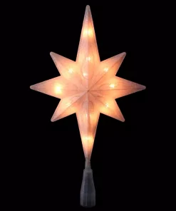 Christmas Tree Decorations Northlight Frosted Bethlehem Star With Gold Scrolling Christmas Tree Topper In Clear Lights