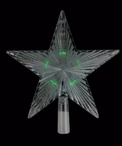 Christmas Tree Decorations Northlight 9 In. Clear Crystal Star LED Christmas Tree Topper In Multi-Lights