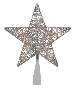 Christmas Tree Decorations Northlight 9.5 In. Lighted 5 Point Silver Wire Star Christmas Tree Topper With Clear Lights