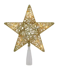 Christmas Tree Decorations Northlight 9.5 In. Lighted 5 Point Gold Wire Star Christmas Tree Topper With Clear Lights