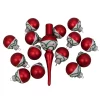 Christmas Tree Decorations Northlight 1.25 In. To 5.5 In. Red Green And White Frosted Christmas Tree Topper And Glass Ornament Set (15-Count)