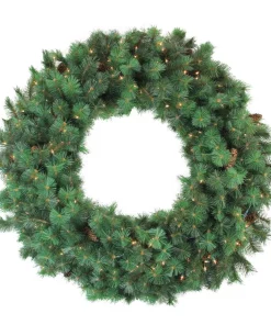 Christmas Greenery Northlight 48 In. Pre-Lit Royal Oregon Pine Artificial Christmas Wreath With Clear Lights