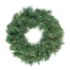 Christmas Greenery Northlight 48 In. PreLlit White Valley Pine Artificial Christmas Wreath With Clear Lights