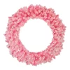 Christmas Greenery Northlight 36 In. Pre-Lit Flocked Pink Artificial Christmas Wreath With Clear Lights