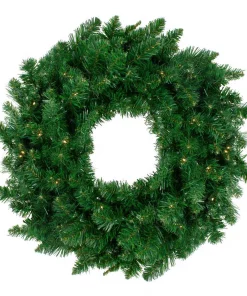 Christmas Greenery Northlight 36 In. Warm White LED Lights Pre-Lit Twin Lakes Fir Artificial Christmas Wreath