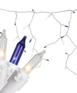 Christmas Lights Northlight 7 Ft. 100-Light Blue And Clear Mini Icicle Lights