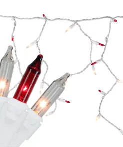 Christmas Lights Northlight 10 Ft. 150-Light Red And Clear Mini Icicle Lights