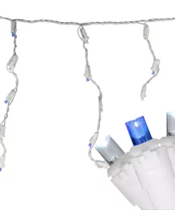 Christmas Lights Northlight 6.75 Ft. 100-Light Blue And Pure White LED Wide Angle Icicle Lights