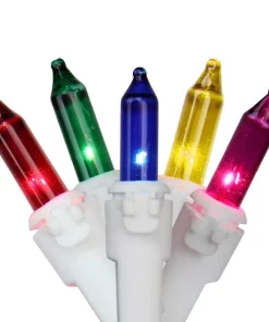 Christmas Lights Northlight 50-Light Bright Multi-Color Mini Window Curtain Icicle Lights With White Wire