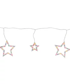 Christmas Lights Northlight 7 Ft. 100-Light Multi-Color Star Shaped Mini Icicle Christmas Incandescent Lights With White Wire