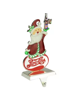 Indoor Christmas Decorations Northlight 9.75 In. Christmas Silver Plated Pepsi Cola Santa Claus Stocking Holder With European Crystals