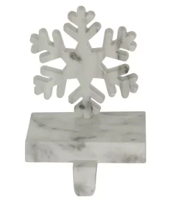 Indoor Christmas Decorations Northlight 7.25 In. Black And White Marbled Snowflake Christmas Stocking Holder