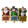 Indoor Christmas Decorations Northlight Santa Snowman And Penguin Jack In The Box Christmas Stocking Holders (Set Of 3)