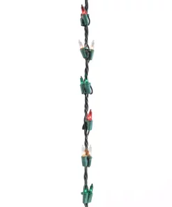 Christmas Lights Sienna 100-Light Clear And Green Shimmering Christmas Garland Mini Lights With 9 Ft. Green Wire