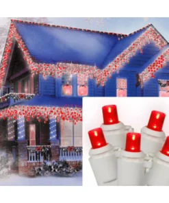 Sienna 70-Light LED Red Wide Angle Icicle Christmas Lights With White Wire