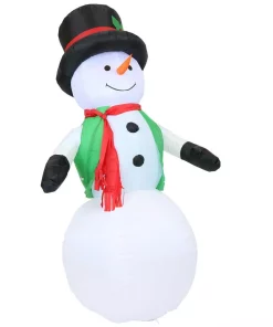 Outdoor Christmas Decorations Sunnydaze Decor 6.8 Ft. Holly Jolly Snowman Outdoor Inflatable Decoration