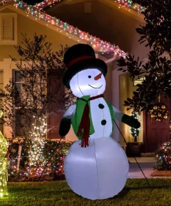Outdoor Christmas Decorations Sunnydaze Decor 6.8 Ft. Holly Jolly Snowman Outdoor Inflatable Decoration -Christmas Tree Decorations Shop sunnydaze decor christmas inflatables lde 954 fa 1000