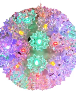 Christmas Lights Sunnydaze Decor 5 In. Indoor/Outdoor Multi-Colored Lighted Ball Hanging Decor