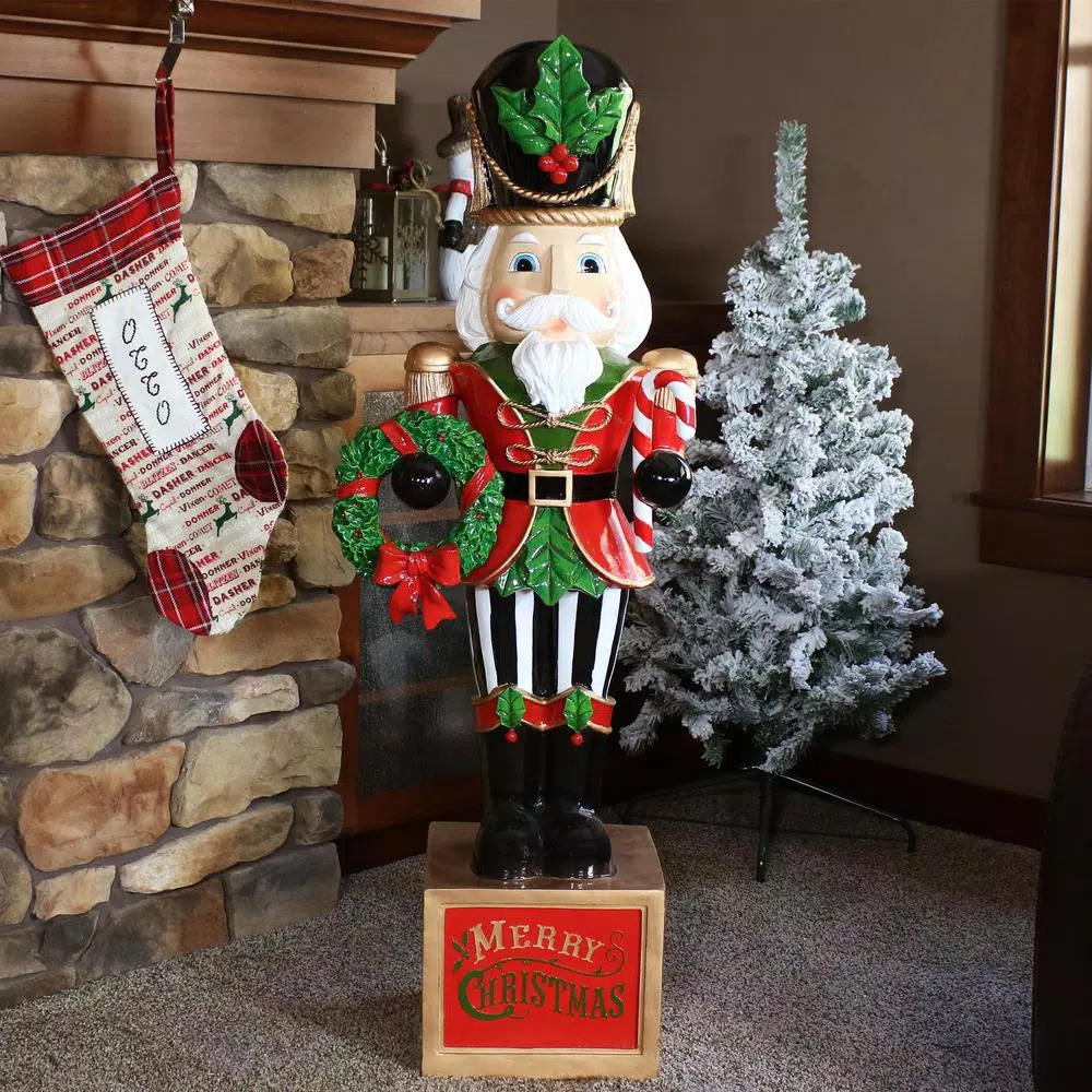 Outdoor Christmas Decorations Sunnydaze Decor 48 In. Christmas Nutcracker Indoor/Outdoor Statue 6 Outdoor Christmas Decorations Sunnydaze Decor 48 In. Christmas Nutcracker Indoor/Outdoor Statue - Image 6