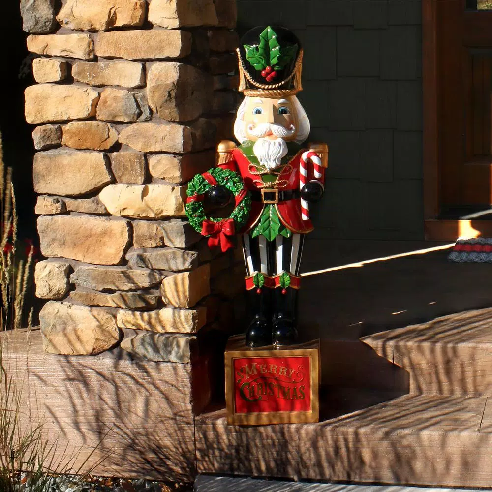 Outdoor Christmas Decorations Sunnydaze Decor 48 In. Christmas Nutcracker Indoor/Outdoor Statue 5 Outdoor Christmas Decorations Sunnydaze Decor 48 In. Christmas Nutcracker Indoor/Outdoor Statue - Image 5