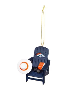 Christmas Tree Decorations Team Sports America Denver Broncos 3-1/2 In. NFL Adirondack Chair Christmas Ornament