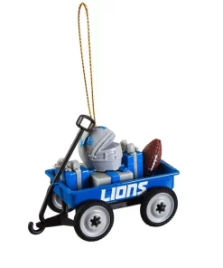 Christmas Tree Decorations Team Sports America Detroit Lions 1-3/4 In. NFL Team Wagon Christmas Ornament