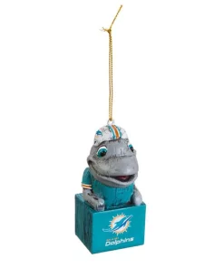 Christmas Tree Decorations Team Sports America Miami Dolphins 1-1/2 In. NFL Mascot Tiki Totem Christmas Ornament