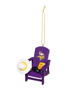 Christmas Tree Decorations Team Sports America Minnesota Vikings 3-1/2 In. NFL Adirondack Chair Christmas Ornament
