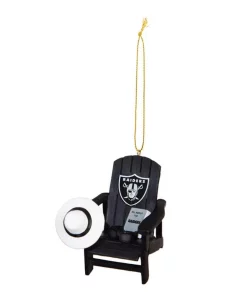 Christmas Tree Decorations Team Sports America Oakland Raiders 3-1/2 In. NFL Adirondack Chair Christmas Ornament