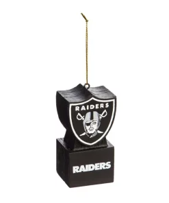 Christmas Tree Decorations Team Sports America Oakland Raiders 1-1/2 In. NFL Mascot Tiki Totem Shield Christmas Ornament
