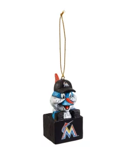 Christmas Tree Decorations Team Sports America Miami Marlins 1-1/2 In. MLB Mascot Tiki Totem Christmas Ornament