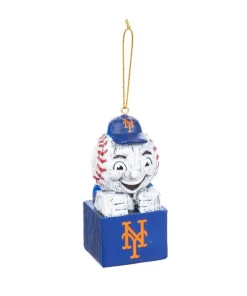 Christmas Tree Decorations Team Sports America New York Mets 1-1/2 In. MLB Mascot Tiki Totem Christmas Ornament