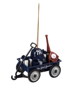 Christmas Tree Decorations Team Sports America New York Yankees 1-3/4 In. MLB Team Wagon Christmas Ornament