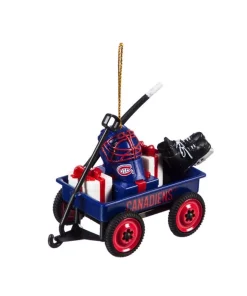 Christmas Tree Decorations Team Sports America Montreal Canadiens 1-3/4 In. NHL Team Wagon Christmas Ornament