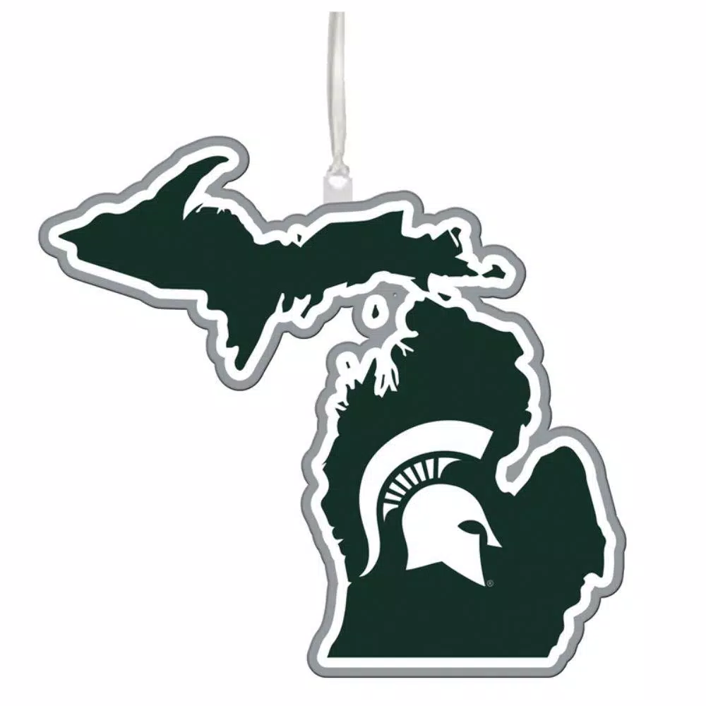Christmas Tree Decorations Team Sports America Michigan State University 5 In. NCAA Team State Christmas Ornament 1 Christmas Tree Decorations Team Sports America Michigan State University 5 In. NCAA Team State Christmas Ornament