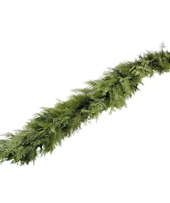 Christmas Greenery VAN ZYVERDEN 10 Ft. Live Fresh Cut Pacific Northwest Cedar Mix Coil Garland