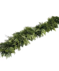 Christmas Greenery VAN ZYVERDEN 10 Ft. Live Fresh Cut Pacific Northwest Douglas And Cedar Mix Coil Garland