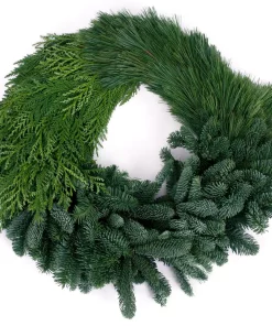 Christmas Greenery VAN ZYVERDEN 24 In. Live Fresh Cut Pacific Northwest Modern Block Christmas Wreath -Christmas Tree Decorations Shop van zyverden christmas wreaths 87436 4f 1000